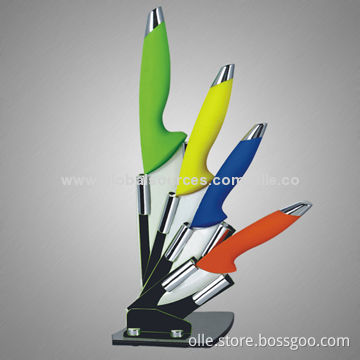 Colored ABS Handle Chef's Knife Set with Zirconia Oxide Blade